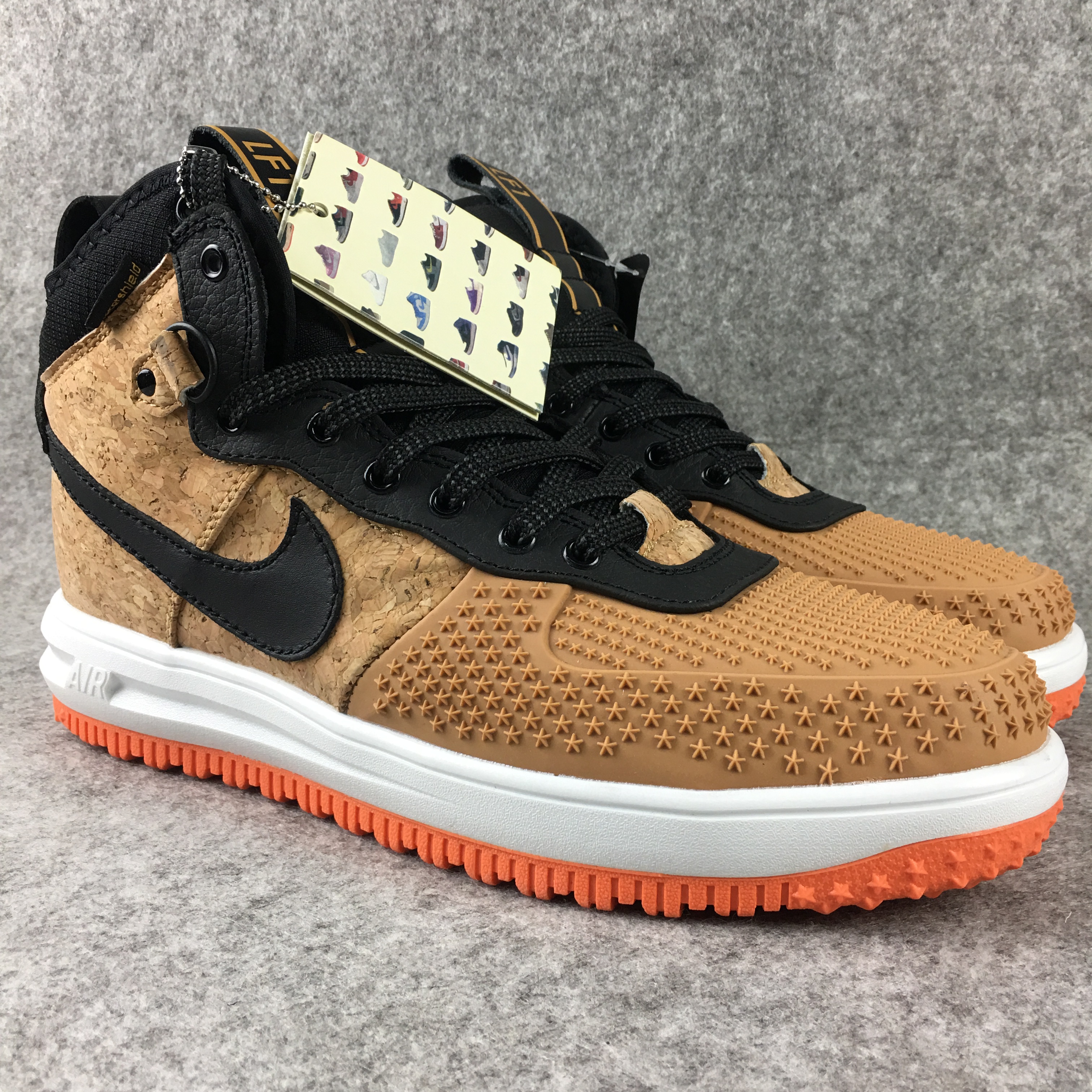 New Nike Lunar Force 1 High Cork Wheat Yellow Black